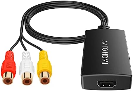 Zukvye RCA to HDMI Converter, Av to HDMI Converter adaptér podpora 1080P PAL/NTSC pre PS one, PS2, PS3, N64,