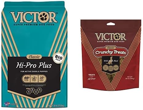 Victor super prémiové krmivo pre psov balík Hi-Pro Plus suché krmivo pre psov a chrumkavé pochúťky pre psov s
