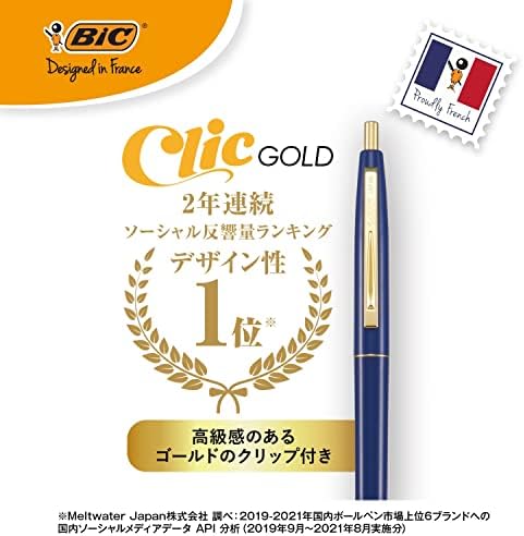 Big Clg05-Lavrf5 Guľôčkové pero, Click Gold, 0,5, na olejovej báze, čierne, hladké, levanduľový základ, Sada