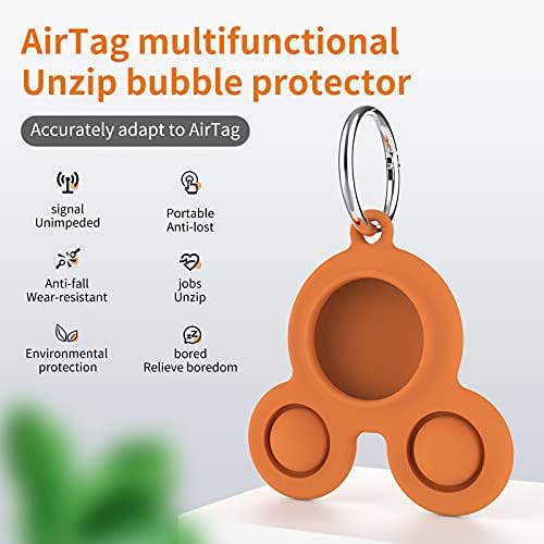 Držiak vzduchových značiek kompatibilný s AirTags 2021, Silikónové ochranné puzdro Air Tag s kľúčenkou， dekompresná